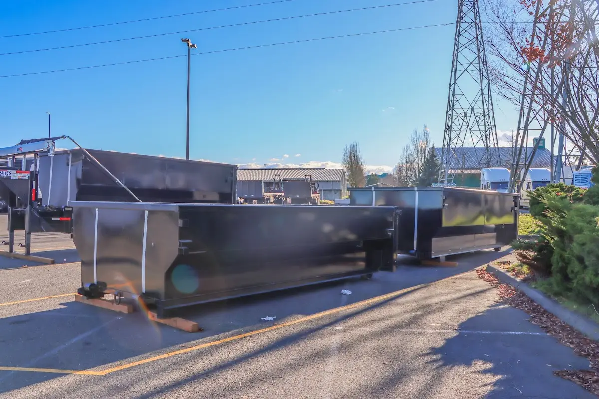 Roll-off dumpster ready for waste disposal at job site for Construction Dumpster Rental in Lake Magdalene